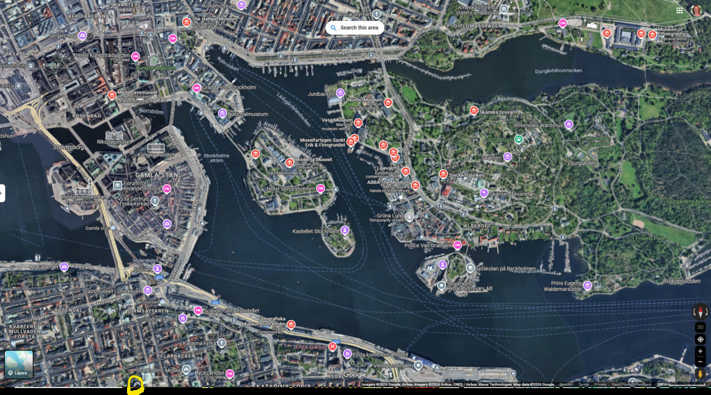 Museums and more. An ax pick by Google maps. 