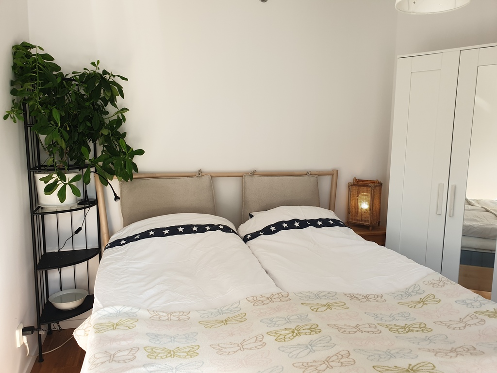 Bedroom with double bed.