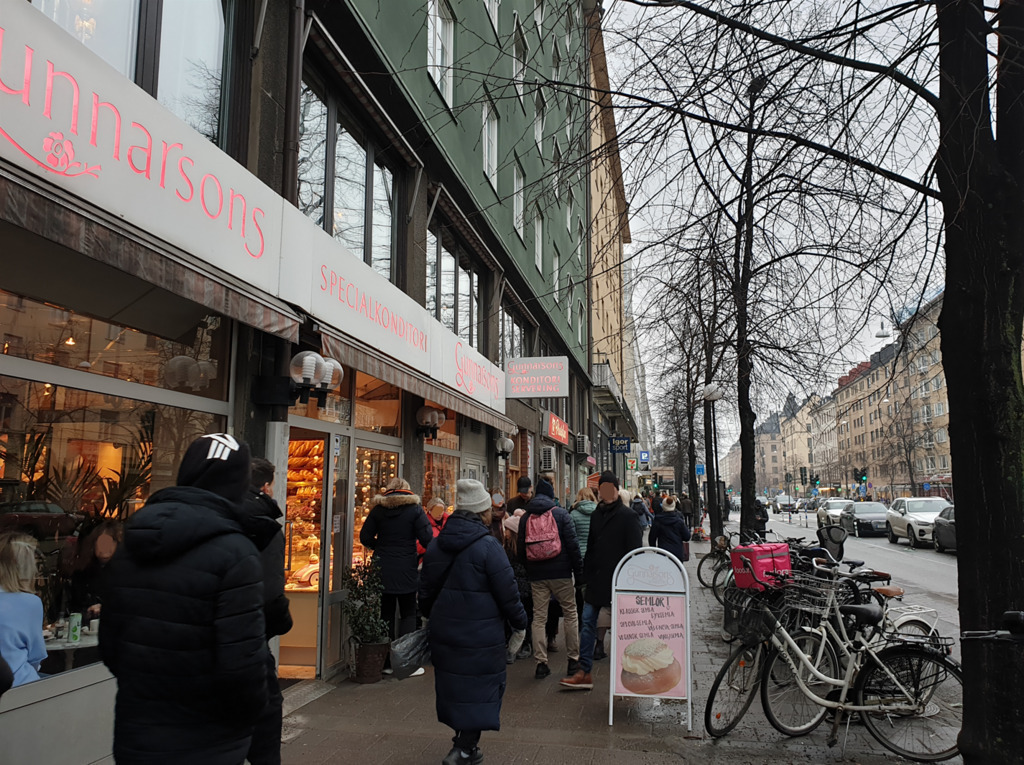 Swedish "fika" (coffee/the with cake) is a tradition. Nice in a cold February afternoon.
