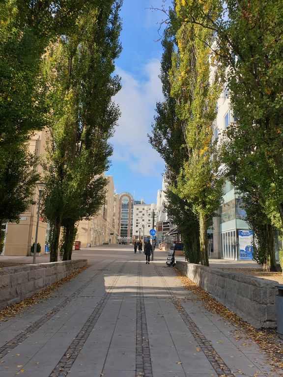 Towards the commuter train station Stockholm South (Stockholms södra).