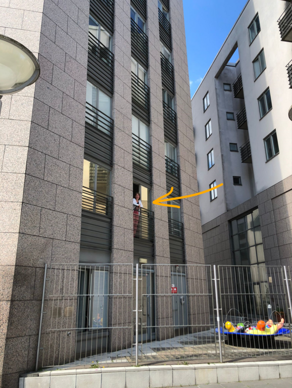 Entrance and me on the French balcony.