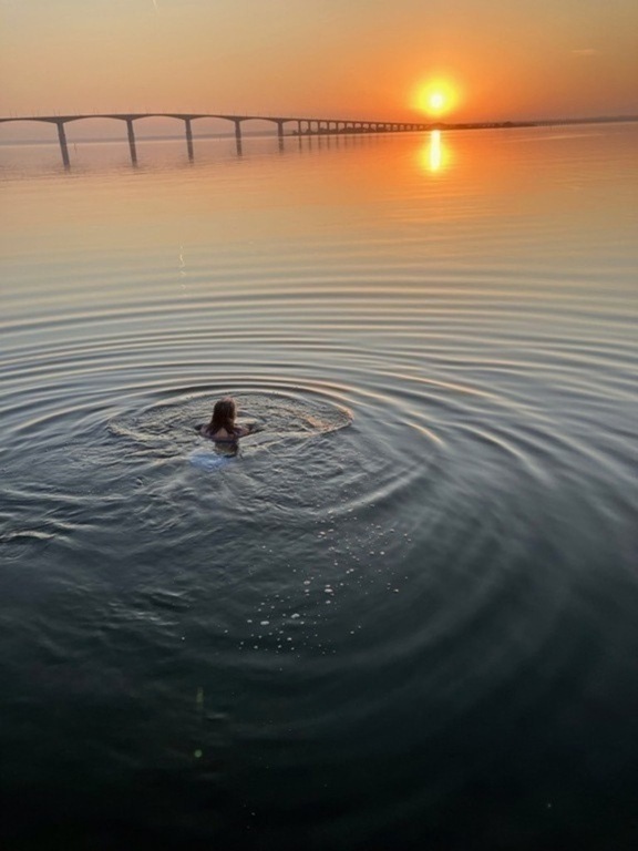 Morning swim at the beach in Ängö (400 m from our house)