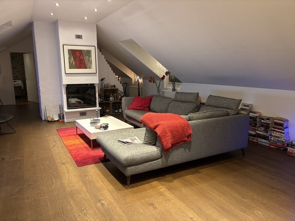 Living room with fire place