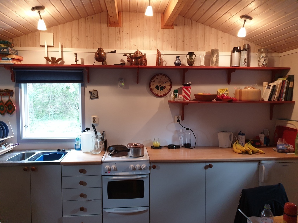 The main house is an open space - this is the kitchen part