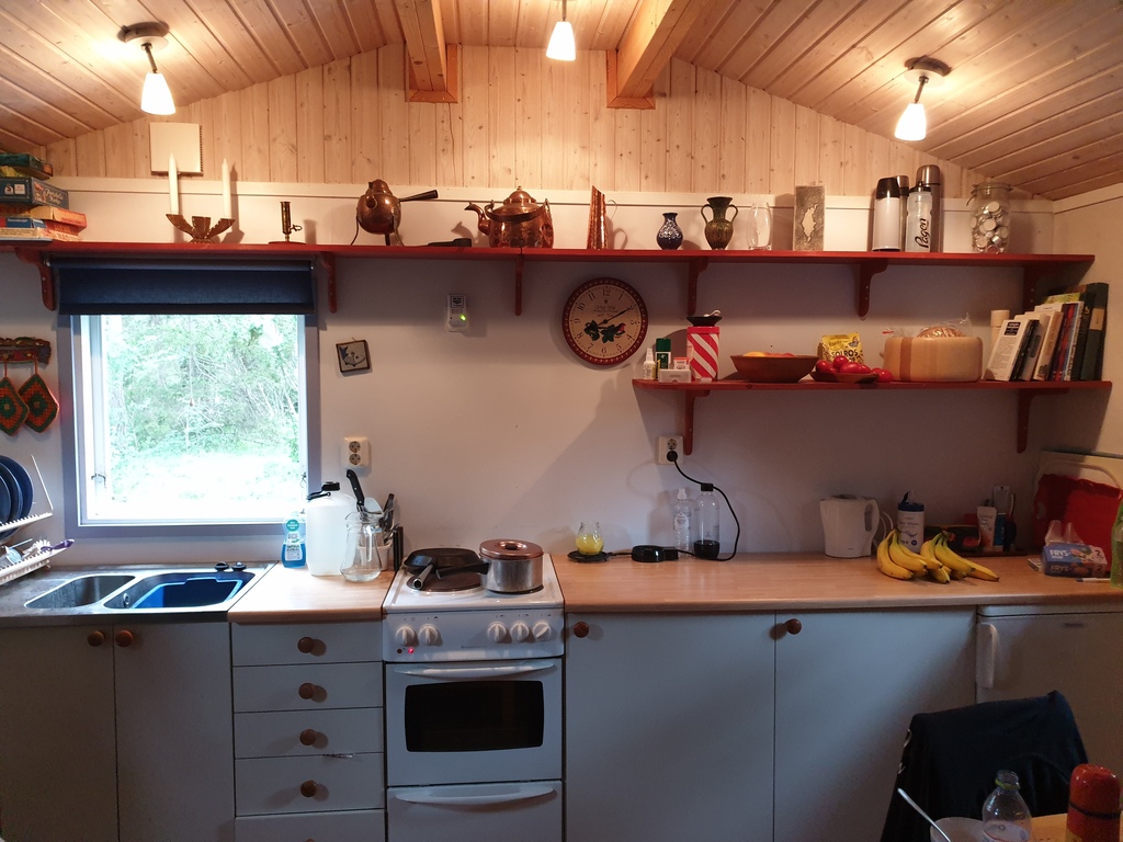 The main house is an open space - this is the kitchen part