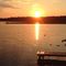 Sunset summer cottage from our private beach.