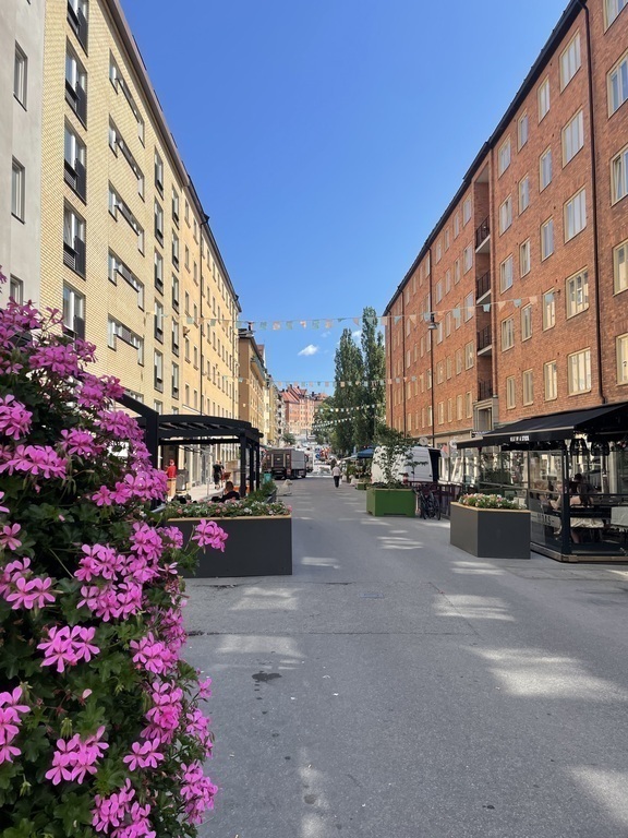 Södermalm. Bohemian part of Stockholm. Lots of restaurangs, cafés and small shops.