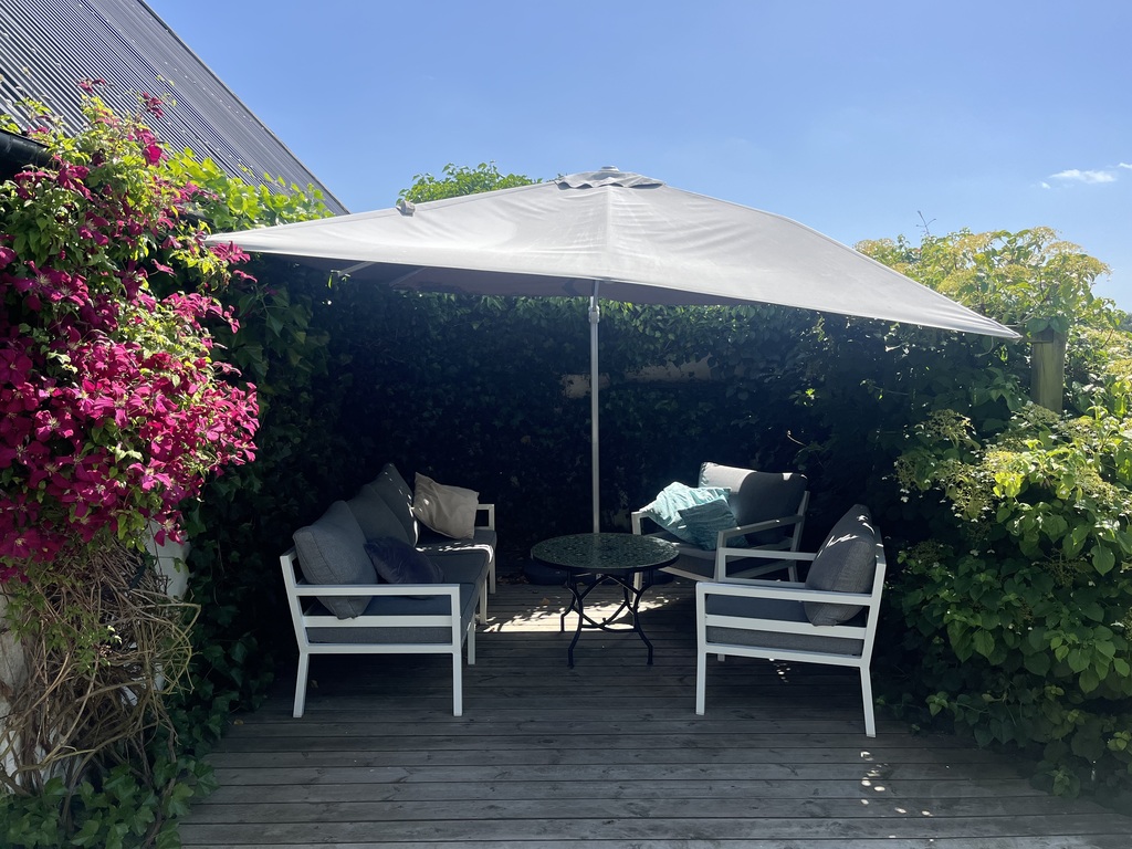 a terrace in the shade