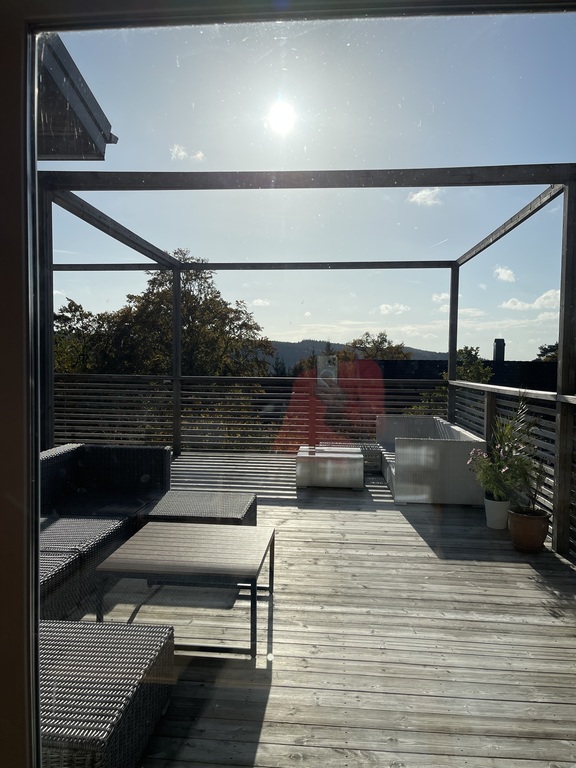 Looking out on a part of our terrasse during a fine summer day
