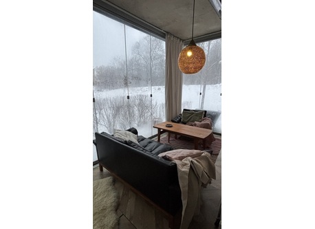 Patio, closed with glassdoors for chilly evenings, and possible to fully open when the sun is out!