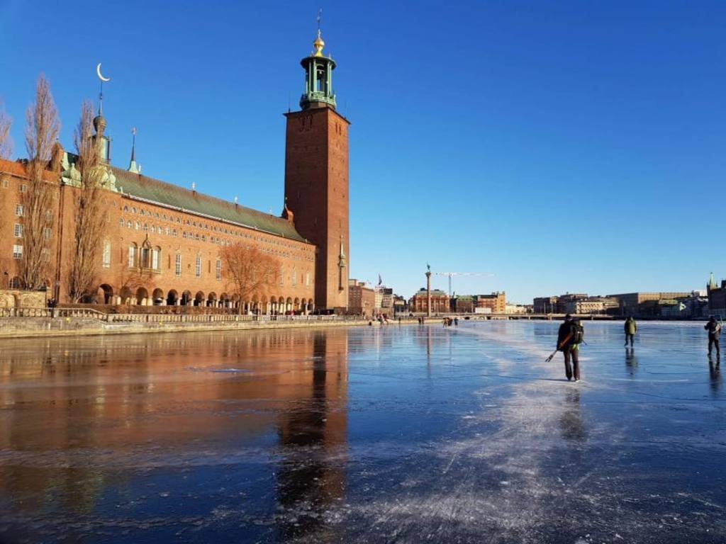 City hall winter time