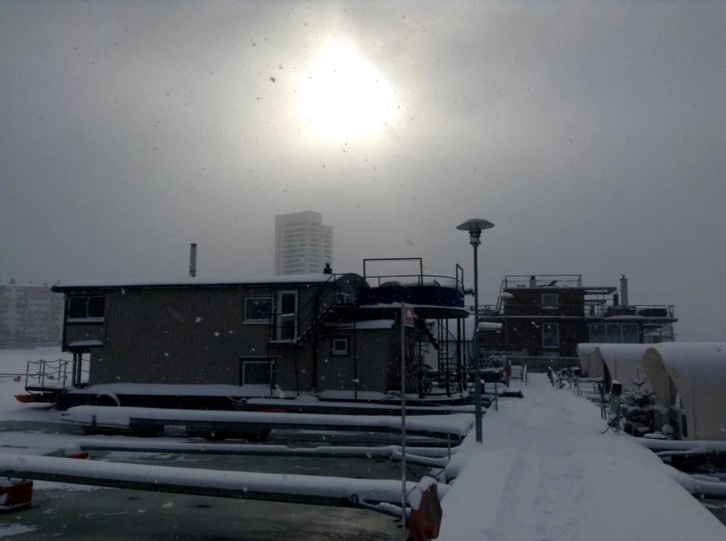 Our houseboat winter time