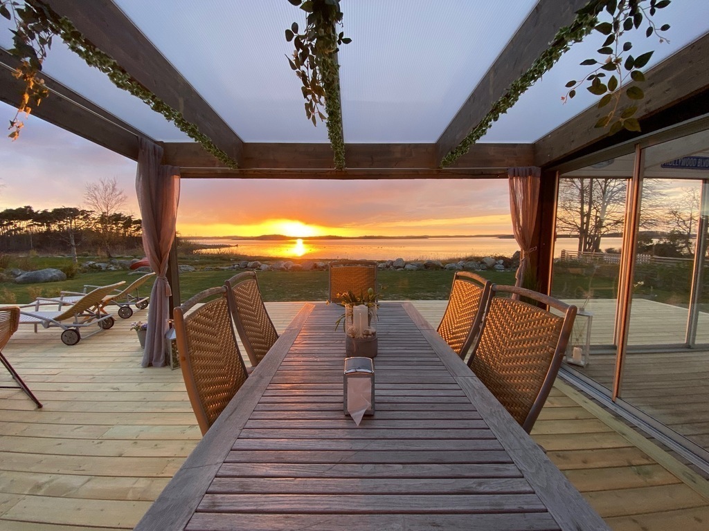 Sunset on our pergola