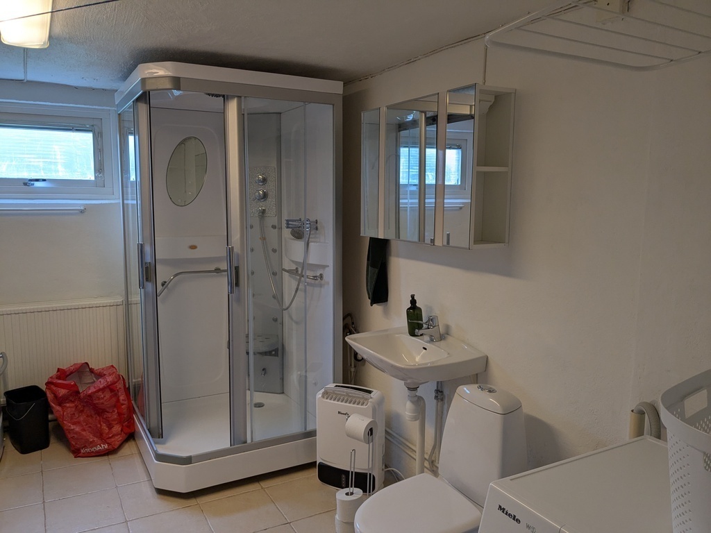 Second shower in laundry room