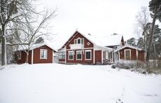Winter scene of house.  We are open to exchange in mid December - January.