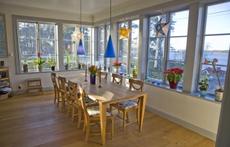 Kitchen sitting area 12, panorma windows overlooking the Baltic Sea