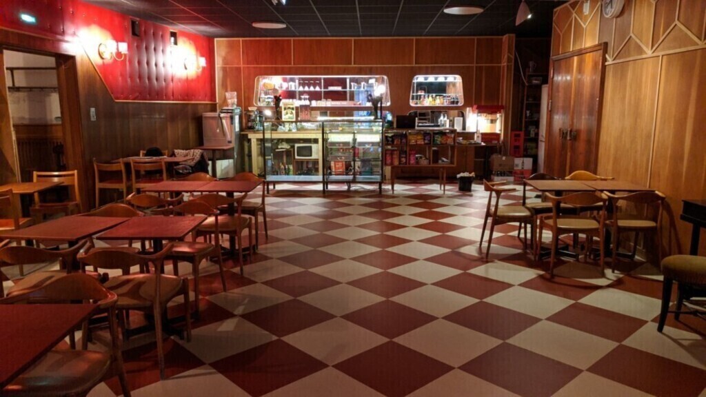 The bar and restaurant in our local movie theater. 