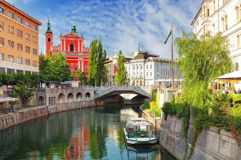 One of the best ways to experience Ljubljana is on a boat.