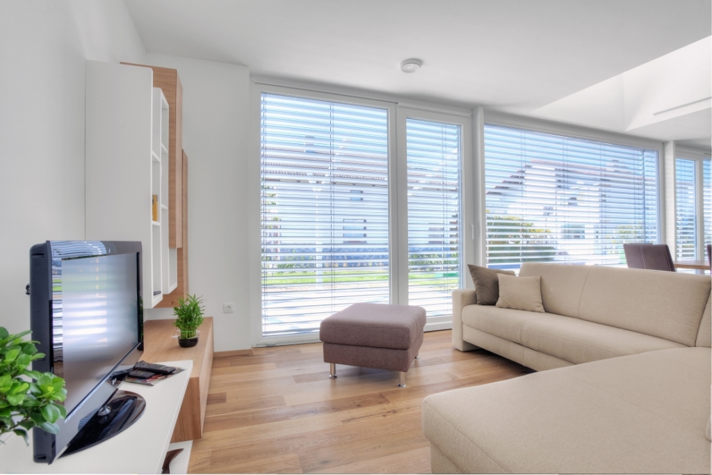 Living room with cozy sofa.