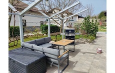 Terace in the spring. In the summer vine gives you nice natural shade. Can you imagine yourself here?