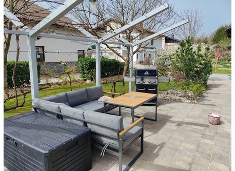 Terace in the spring. In the summer vine gives you nice natural shade. Can you imagine yourself here?