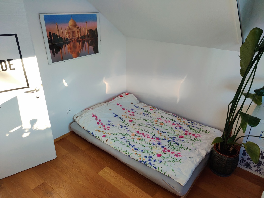 Guest room with a comfy 140×200 cm futon bed 