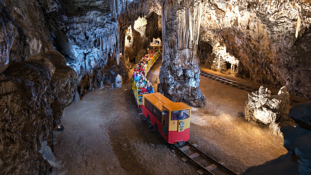 Postojna cave - visitor train.