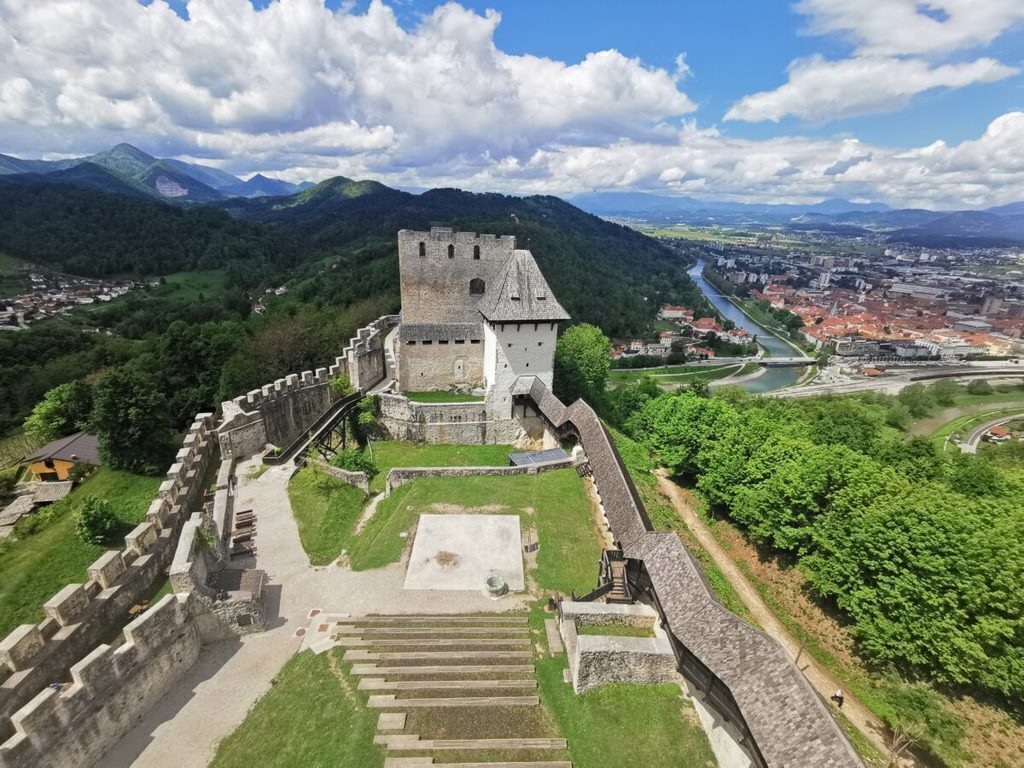 Celje castle with Celje in the background