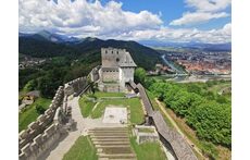 Celje castle with Celje in the background