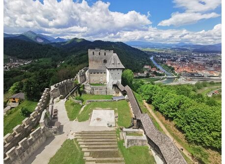 Celje castle with Celje in the background