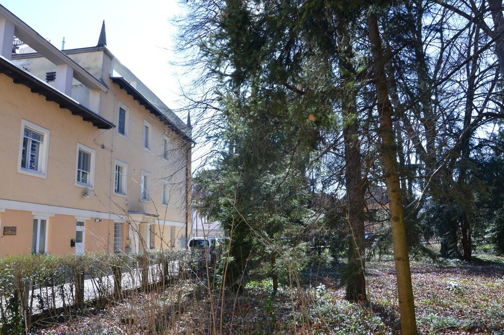 our flat is in the back part of the house: the section of the house with a 2nd floor