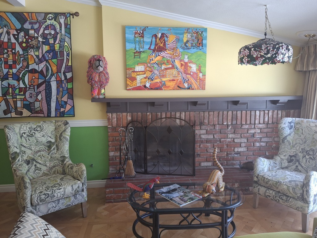 Living room with fireplace