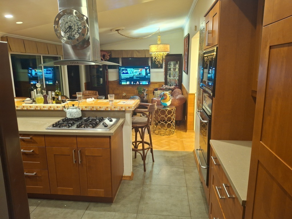 Kitchen and family room