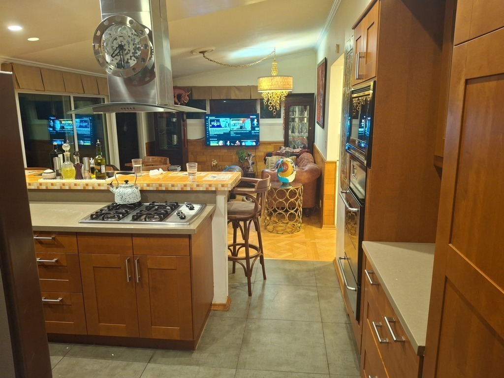 Kitchen and family room