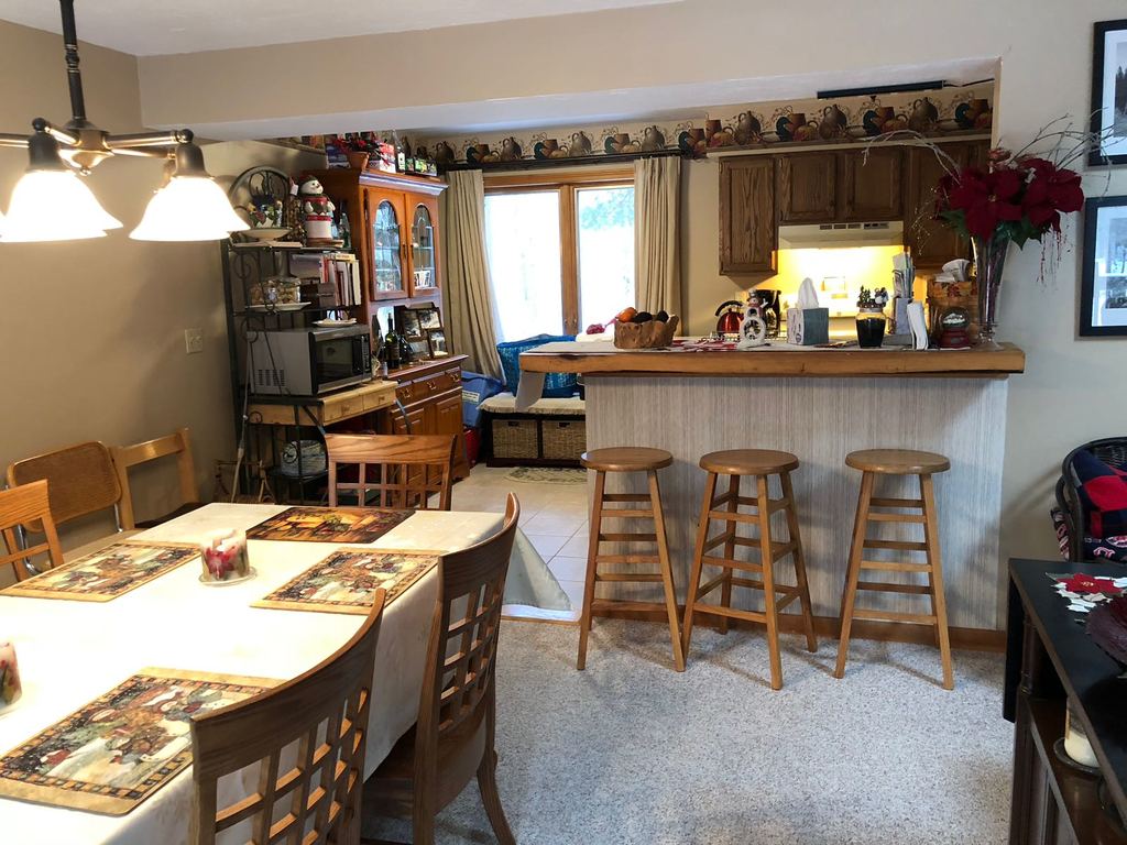 Dining room and part of kitchen
