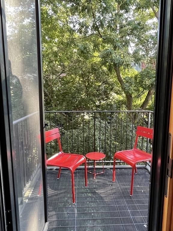 Balcony just off the living room