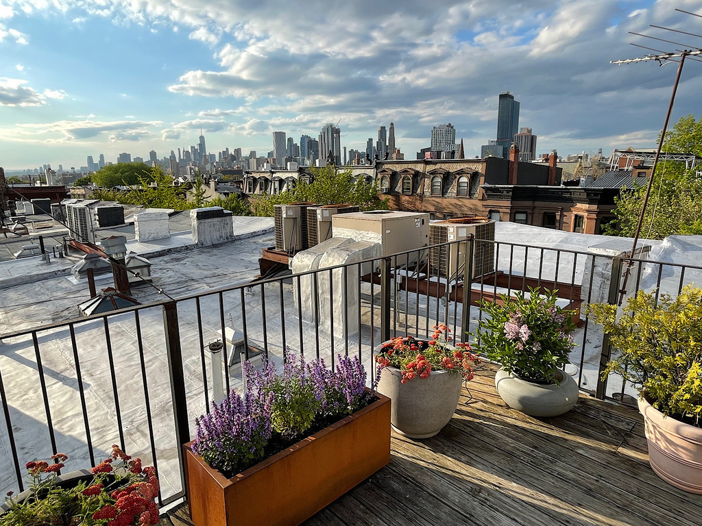 Private roof deck, looking toward Manhattan