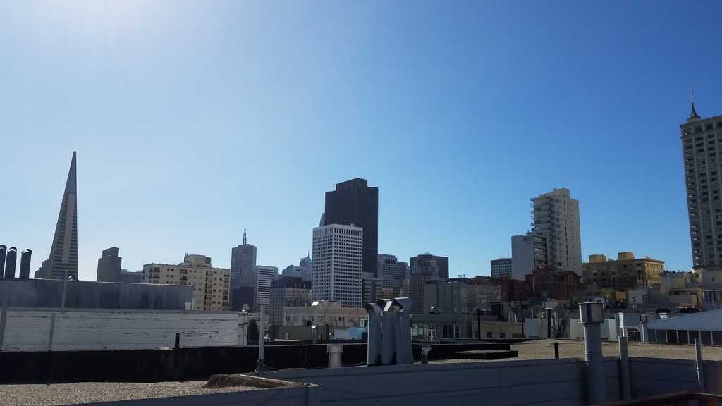 The view to the southwest from my little rooftop deck.