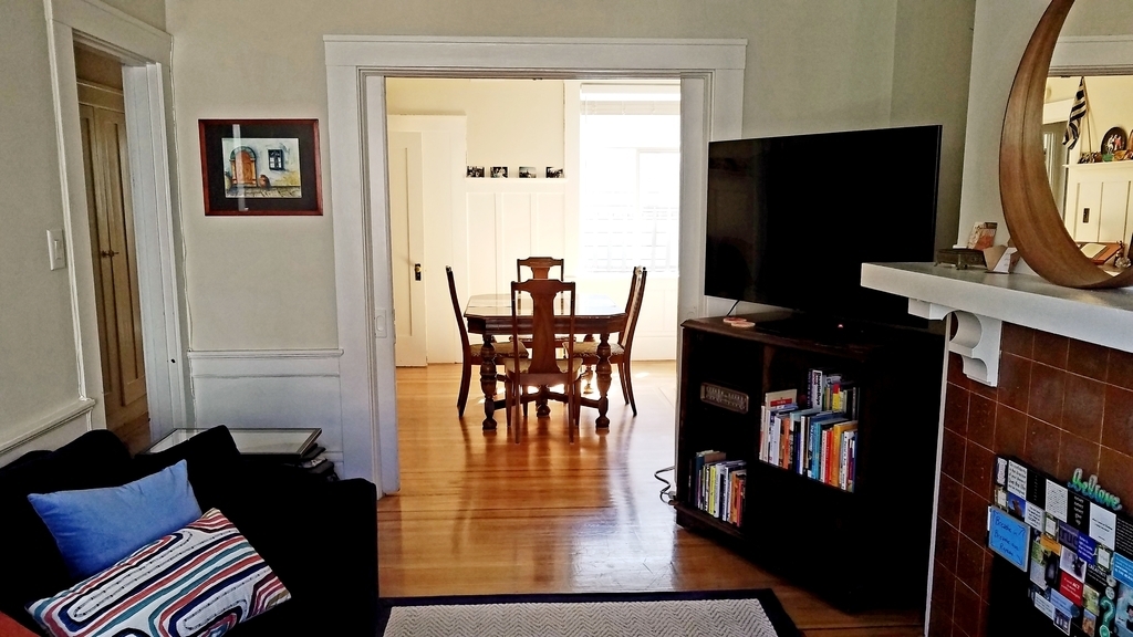 Looking from the living room into the dining room.