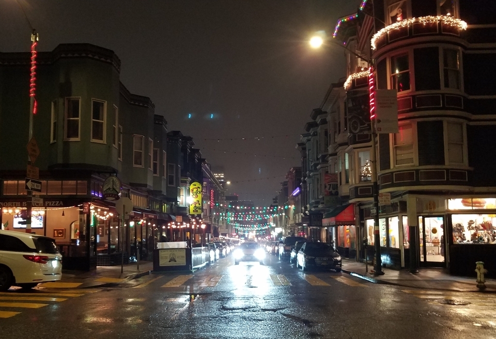 North Beach (1/2 a mile from my flat) at night.