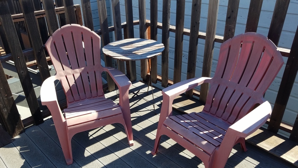 Relax with a cup of tea and a good book on my little rooftop deck.