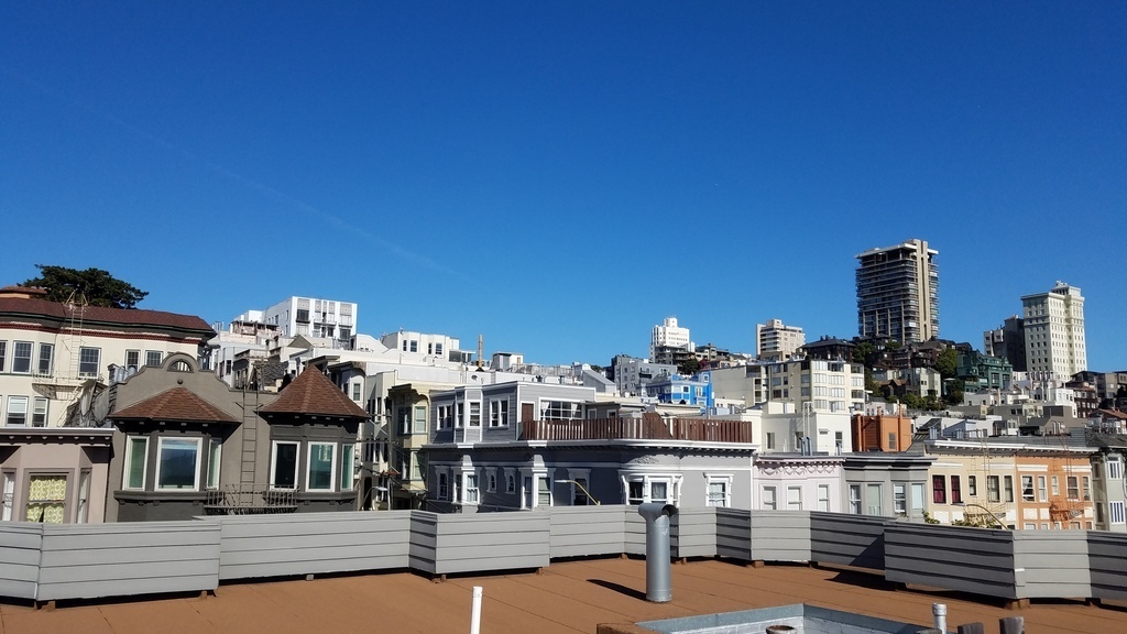 The view to the northwest from my little rooftop deck.