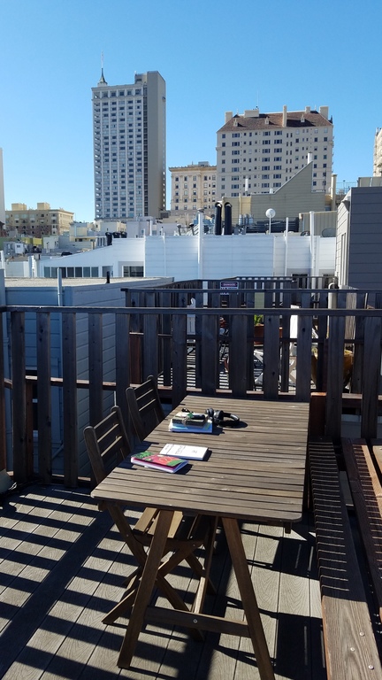 Enjoy your breakfast on my little rooftop deck before you head out for your day's adventures.