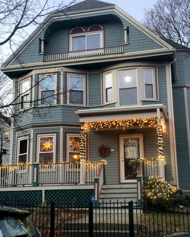 Our house at Christmastime