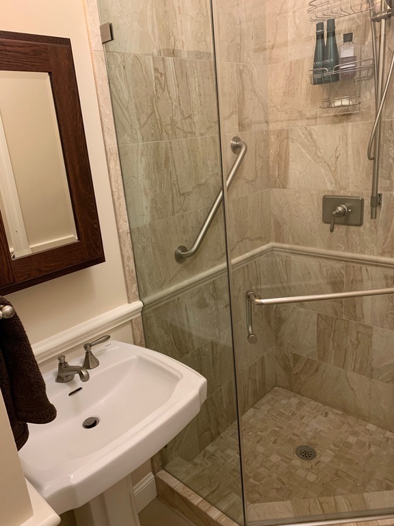 The downstairs shower