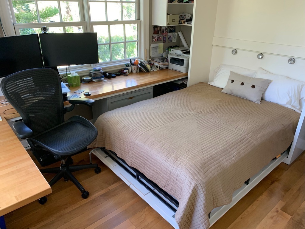 The office with the murphy bed down