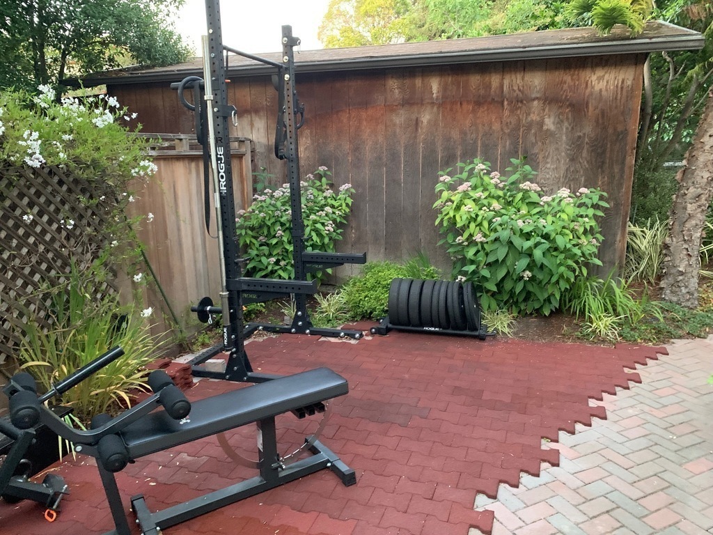 The workout area behind our house