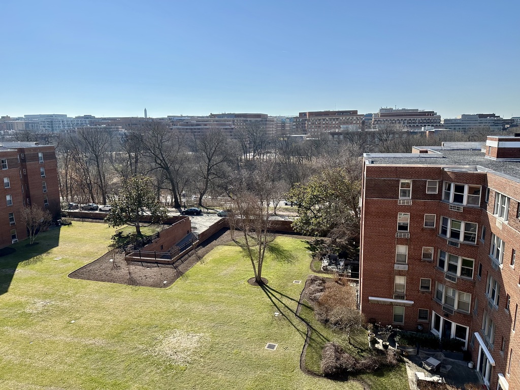This is the view from the apartment. You can see the Washington Monument.