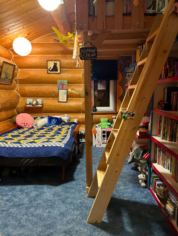 bedroom with double bed on ground floor and single-bed loft (see next photo) 