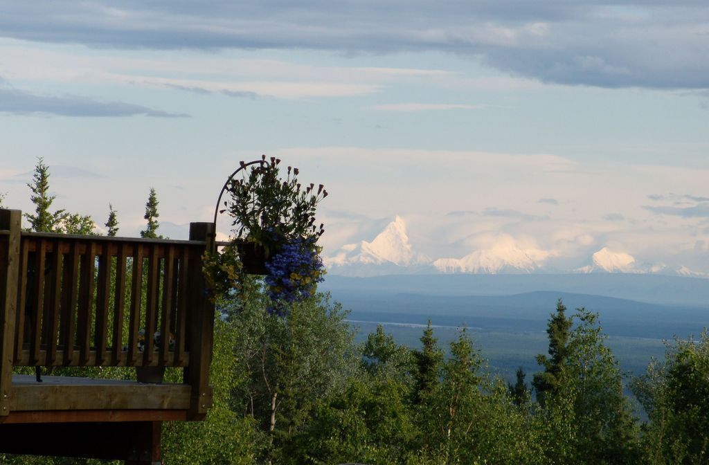 View of the Alaska range from our porch